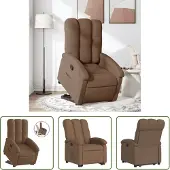 The Living Store Poltrona relax con supporto in tessuto marrone