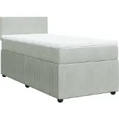 Syfax Giroletto a Molle con Materasso Grigio Chiaro 100x200cm Velluto