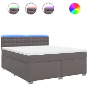Syfax Giroletto a Molle con Materasso Grgio 180x200 cm in Pelle finta