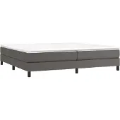 Syfax Giroletto a Molle con Materasso Grgio 200x200 cm in Pelle finta