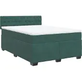 Syfax Giroletto a Molle con Materasso Verde Scuro 160x200 cm Velluto