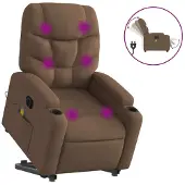 Syfax Poltrona Alzapersona Massaggiante Elettrica Marrone Tessuto