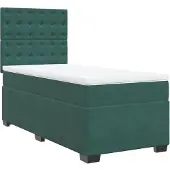Syfax Giroletto a Molle con Materasso Verde Scuro 100x200 cm Velluto