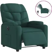 Syfax Poltrona Elettrica Reclinabile Verde Scuro in Tessuto