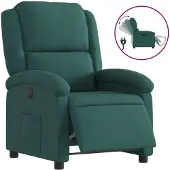 Syfax Poltrona Elettrica Reclinabile Verde Scuro in Tessuto