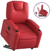 Syfax Poltrona Alzapersona Reclinabile Rosso in Pelle finta
