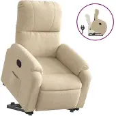 Syfax Poltrona Alzapersona Reclinabile Crema in Tessuto Microfibra