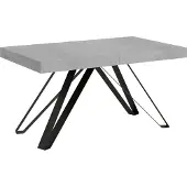 Ityhome - Tavolo allungabile 160/264x90 cm Terium cemento gambe antracite