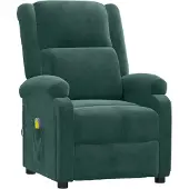 Syfax Poltrona Massaggiante Verde Scuro in Velluto