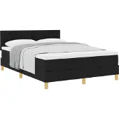 Syfax Letto a molle con cuscino Nero 160 x 200 cm Tessuto