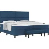 Syfax Letto a molle con materasso Blu 200 x 200 cm Tessuto