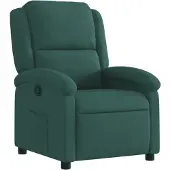 Syfax Poltrona Reclinabile Verde Scuro in Velluto