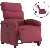 Syfax Poltrona Elettrica Reclinabile Rosso Vino in Tessuto