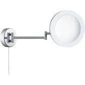 Searchlight Specchio LED d'ingrandimento, cromato/smerigliato, IP44, Ø 20 cm