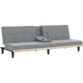 Syfax Divano Letto con Portabicchieri in Tessuto Grigio Chiaro