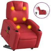 Syfax Poltrona Alzapersona Reclinabile Elettrica Rossa in Pelle finta