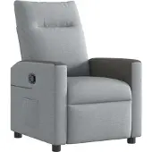 Syfax Poltrona Reclinabile in Tessuto Grigio Chiaro