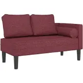 Syfax Chaise Lounge con Cuscini Rosso Vino in Tessuto