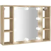 Syfax Mobile a Specchio con LED Rovere Sonoma 76x15x55 cm