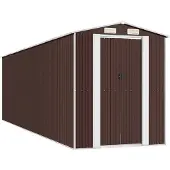 Syfax Capanno da Giardino Marrone Scuro 192x689x223cm Acciaio Zincato
