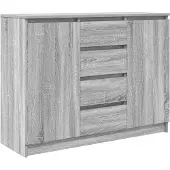 Syfax Credenza con Cassetti Grigio Sonoma 100,5x35x76cm in Truciolato
