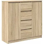 Syfax Credenza con Cassetti Rovere Sonoma 100,5x35x98,5 cm Truciolato