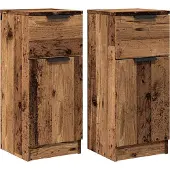 Syfax Credenze 2 pz Legno Antico 30x30x70 cm in Legno Multistrato