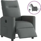 Syfax Poltrona Elettrica Reclinabile Grigio Scuro in Tessuto