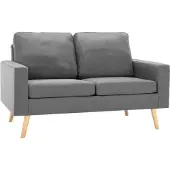 Syfax Set di Divani 2 pz in Tessuto Grigio Chiaro