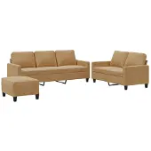 Syfax Set di Divani 3 pz con Cuscini Marrone in Velluto