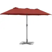 Syfax Ombrello da giardino 370 x 197 x 239 cm Poliestere e Alluminio