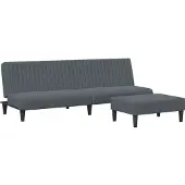 Syfax Set di Divani 2 pz Grigio Scuro in Velluto