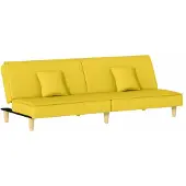 Syfax Divano Letto Giallo Chiaro in Tessuto