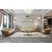 AEA Luxuriöse Wohnzimmer Garnitur Leder Polster Couchen Sofagarnitur 3+2+1 Set