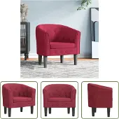 The Living Store Il Living Store Clubsessel Weinrot Samt
