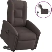 Syfax Poltrona Alzapersona Reclinante Elettrica Marrone Scuro Tessuto