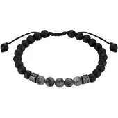 True Rebels Braccialetto grigio scuro / nero