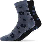 Heber Peak Merino SylvaHe. Flower Socks 2-Pack Calze casual Donna (36-38, blu)