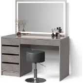 Livinity Toeletta Imola Cachemire con specchio LED e sgabello, Model 53112