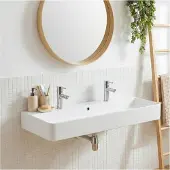 MOB-IN Lavabo rettangolare sospeso in Vetroceramica SALINA, 110x42cm