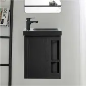 MOB-IN Mobile lavabo sospeso in resina nera HAMPTON