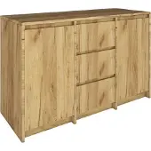 BDW , cassettiera, credenza soggiorno, 120x100cm, rovere artigianale
