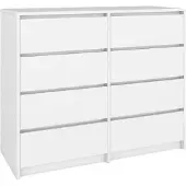 BDW , cassettiera, credenza soggiorno, 120x100cm, bianco