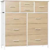 OEM Comodà a 8 cassetti, metallo, legno, rovere, 100x100x30 cm