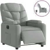 Syfax Poltrona Elettrica Reclinabile Grigio Chiaro in Tessuto