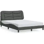 vidaXL Giroletto con testiera in tessuto grigio scuro 140x190 cm