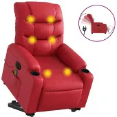 Syfax Poltrona Alzapersona Reclinabile Elettrica Rossa in Pelle finta