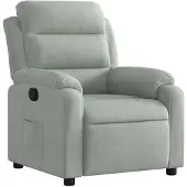 Syfax Poltrona Reclinabile Grigio Chiaro in Velluto