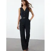 Trendyol Tuta jumpsuit navy / grigio chiaro