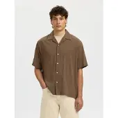 Selected Camicia A Maniche Corte Uomini Marrone S